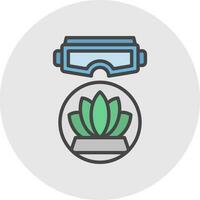 VR Meditation Space Vector Icon Design