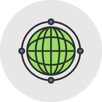 Virtual World Globe Vector Icon Design