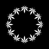 Marijuana Circle shape Composition, can use for Decoration, Ornate, Wallpaper, Cover, Art Illustration, Textile, Fabric, Fashion, or Graphic Design Element. Vector Illustration