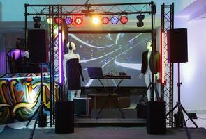 Dj equipment for music concert in club photo