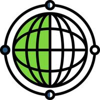 Virtual World Globe Vector Icon Design