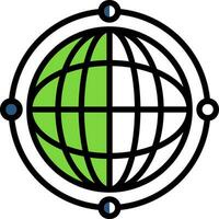 Virtual World Globe Vector Icon Design