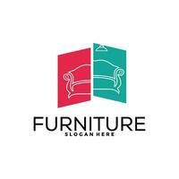 Furniture logo design with creative concept, Interior logo vector template