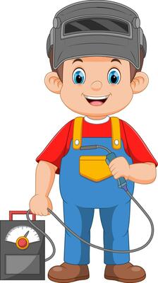 Man Welder Profession Cartoon character