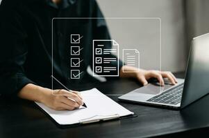 Checklist and filling survey form online. Document management system, DMS. Assessment form, questionnaire, checklist .Quality control and accuracy Check completeness.using laptop and tablet photo