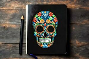Vibrant Latin American Theme - Festive Notebook Background - Generative AI photo