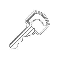 Key Outline Icon Illustration on White Background vector