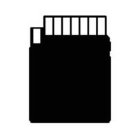 SD Card Silhouette. Black and White Icon Design Elements on Isolated White Background vector