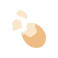 Cracked Egg Flat Illustration. Clean Icon Design Element on Isolated White Background vector