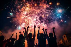 Vibrant Diwali Celebration with Bright Lights and Festive Fireworks AI Generative photo