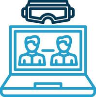 VR Team Collaboration Vector Icon Design