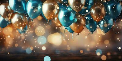 ai generado. ai generativo. aire globos en el bacgkround decoración burlarse de arriba. aniversario fiesta celebracion modelo. gráfico Arte foto