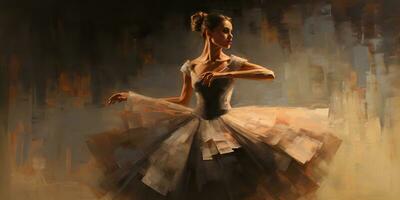 AI Generated. AI Generative. Classic ballerina  dancing background. Painting drawing graphic art. Graphic Art photo
