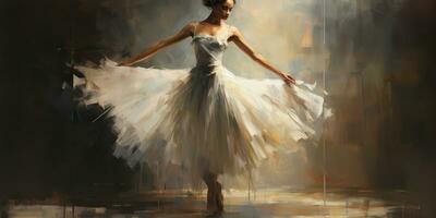 ai generado. ai generativo. clásico bailarina bailando antecedentes. pintura dibujo gráfico Arte. gráfico Arte foto