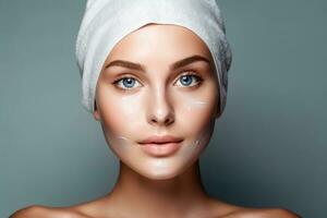 Youthful Glow - Clean Fresh Skin Beauty - Generative AI photo