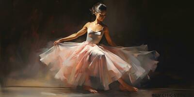 ai generado. ai generativo. clásico bailarina bailando antecedentes. pintura dibujo gráfico Arte. gráfico Arte foto