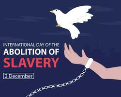 illustration vector graphic of a hand shackled with a chain releases a dove, perfect for international day, abolition slavery, celebrate, greeting card, etc.