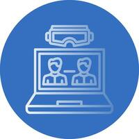 VR Team Collaboration Vector Icon Design