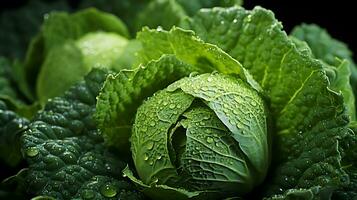 Macro close-up shots of cabbage vegetables ai generated photo