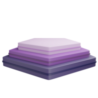 púrpura pentágono podio clipart plano diseño icono aislado en transparente fondo, 3d hacer producto monitor concepto png