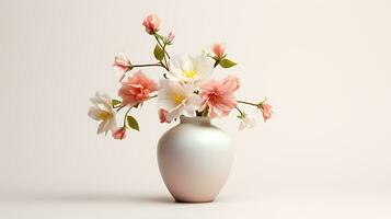 Beautiful flowers vase isolated on white background ai generated photo