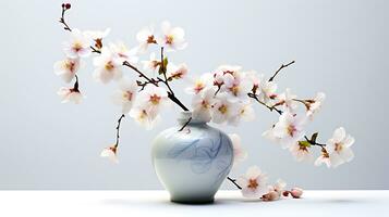 Beautiful flowers vase isolated on white background ai generated photo