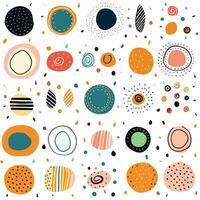 Fun Colorful Line Doodle Shape Circle Set. Creative Minimalist Style Art Symbol Collection for Children or Party Celebration With Basic Shapes vector