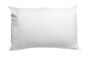 White pillow in hotel or resort room isolated with clipping path in png file format. Concept of comfortable and happy sleep in daily life