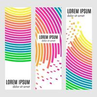 Set of abstract vertical header banners with curved lines and place for text. Colorful backgrounds for web design. Vector illustration