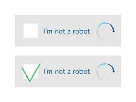 Template for entering captcha I'm not a robot vector