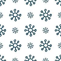 sin costura antecedentes de mano dibujado copos de nieve. Navidad y nuevo año decoración elementos. vector ilustración.