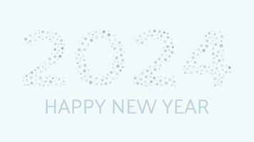 New Year's background with numbers 2024 made of snowflakes vector