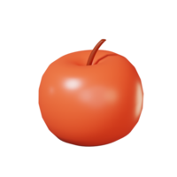 A front view of 3D icon render of fresh apple fruit png