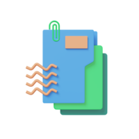 A front view of folders 3d icon png