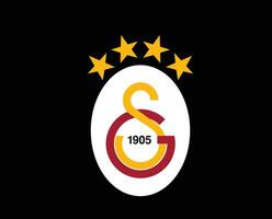 Galatasaray club símbolo logo Turquía liga fútbol americano resumen diseño vector ilustración con negro antecedentes