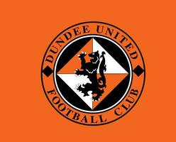 Dundee unido fc club logo símbolo Escocia liga fútbol americano resumen diseño vector ilustración con naranja antecedentes