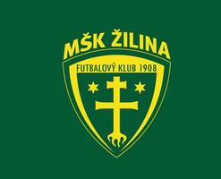 MSK Zilina Club Logo Symbol Slovakia League Football Abstract Design Vector Illustration With Green Background