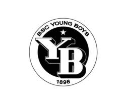 Young Boys Club Logo Symbol Black Switzerland League Football Abstract Design Vector Illustration