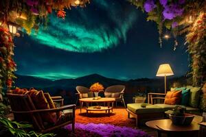 outdoor autumn living room concept ai generated photo