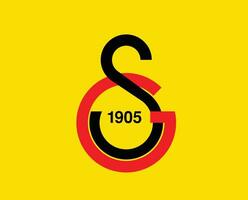 Galatasaray símbolo club logo Turquía liga fútbol americano resumen diseño vector ilustración con amarillo antecedentes