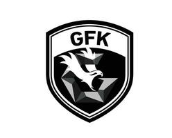 Gaziantep fk club logo símbolo negro Turquía liga fútbol americano resumen diseño vector ilustración