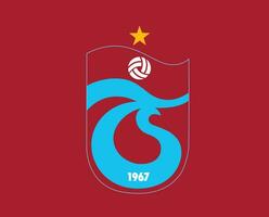 Trabzonspor Club Symbol Logo Turkey League Football Abstract Design Vector Illustration With Red Background