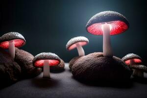 glowing mushroom ai generated photo