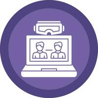 VR Team Collaboration Vector Icon Design