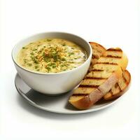 ai generado panera sopa en blanco aislado antecedentes foto