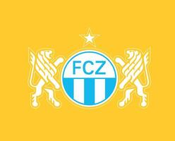 Zurich Club Symbol Logo Switzerland League Football Abstract Design Vector Illustration With Yellow Background