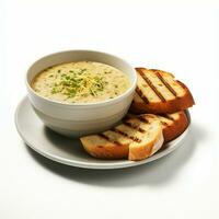 ai generado panera sopa en blanco aislado antecedentes foto