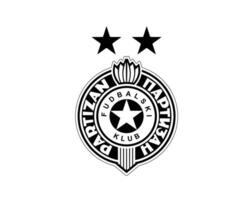 Partizan Belgrad Club Symbol Logo Black Serbia League Football Abstract Design Vector Illustration