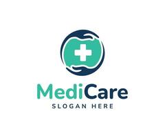 Medical care logo design template. Medical pharmacy logo design template vector