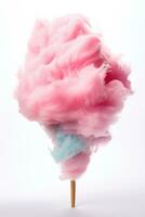 Tasty cotton candy on white background, AI Generated photo
